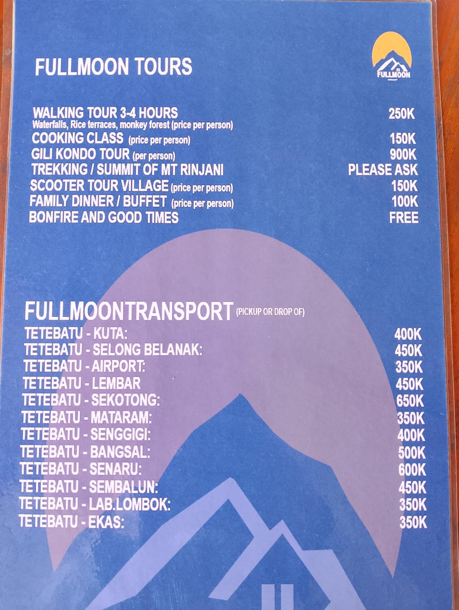 Tetebatu Fullmoon Hotell Eksteriør bilde